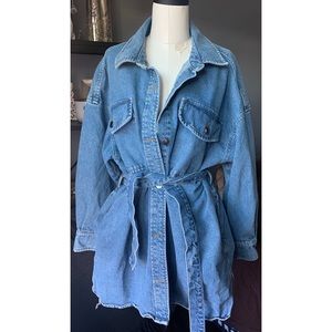 ASOS Denim Oversized Belted Shirt